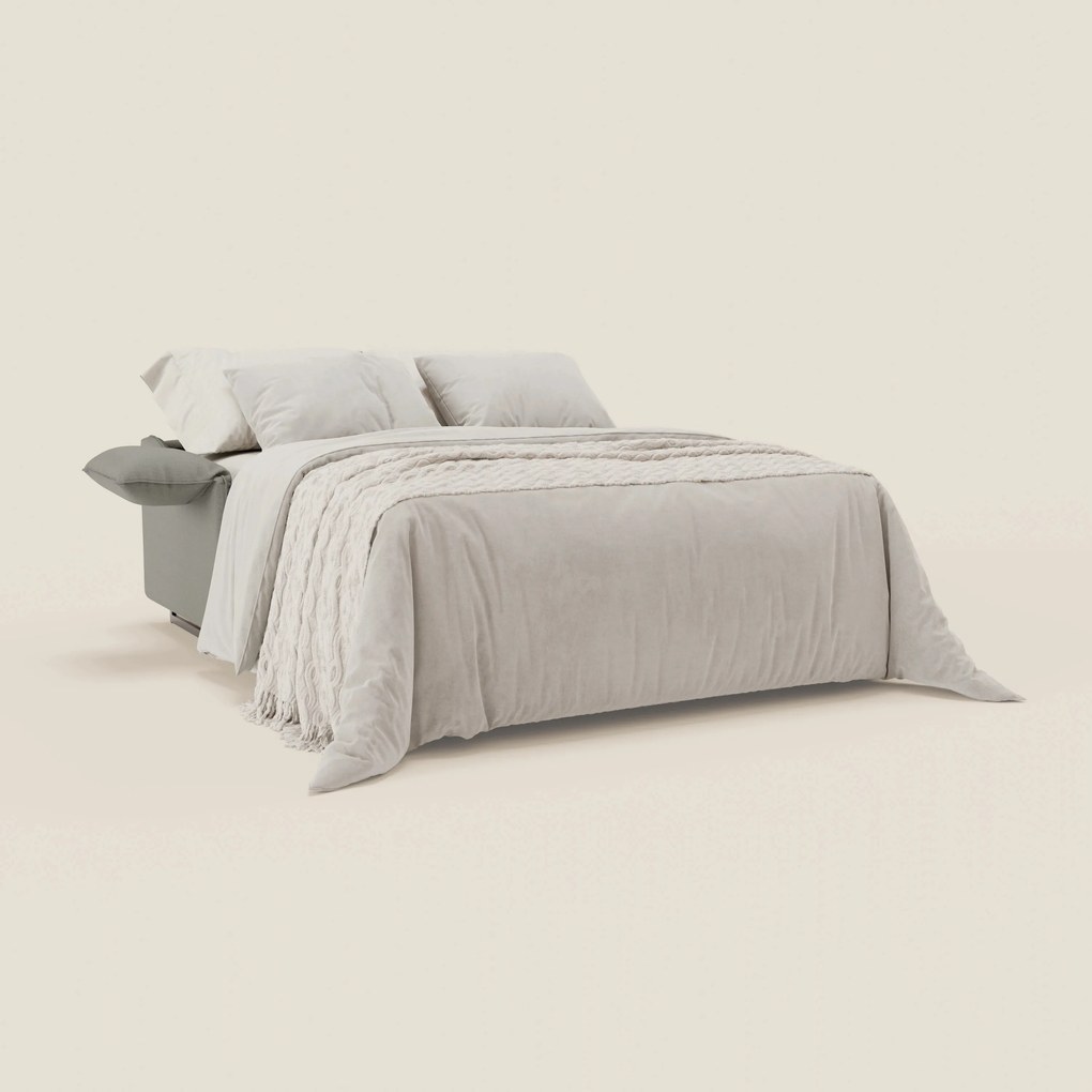 Violetta divano letto materasso H18 cm - poggiatesta reclinabili e braccioli mobili in tessuto impermeabile T13 grigio