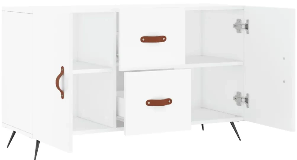 Credenza bianca 100x36x60 cm in legno multistrato