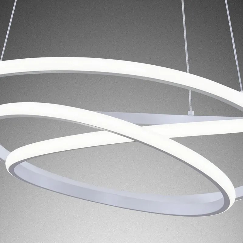 Lampadario LED moderno Kiley bianco Ø50cm, luce naturale 3470 lumen, NOVECENTO