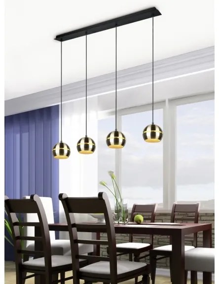 Trio - Lampadario a sospensione con filo FLETCHER 4xE14/40W/230V ottone