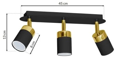 Faretto JOKER 3xGU10/25W/230V nero/oro