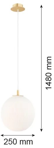 Argon 8507 - Lampadario a sospensione con filo PALOMA 1xE27/15W/230V diametro 25 cm oro/bianco