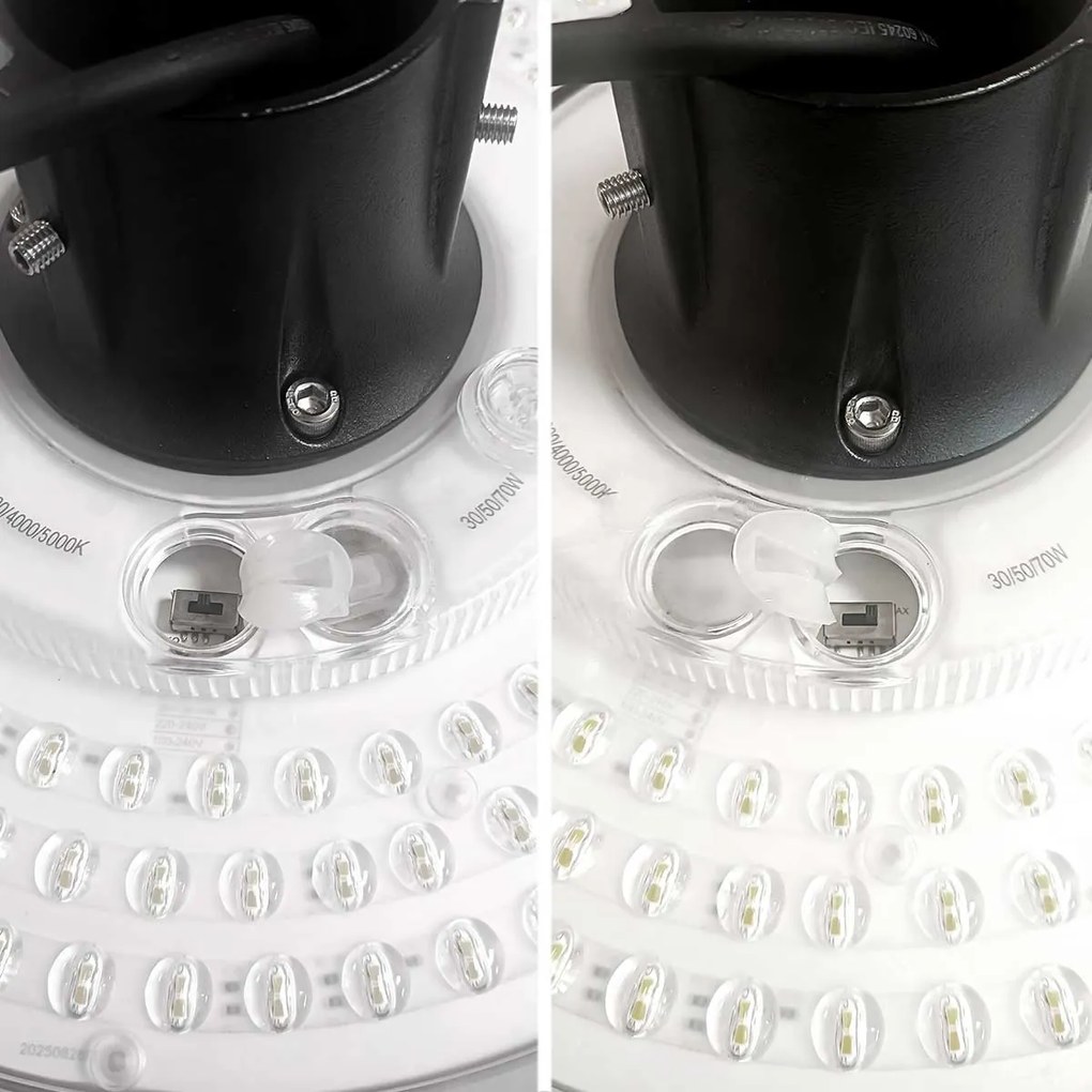 Lampione LED Circolare Nero 30W 50W 70W IP65 CCT Bianco Variabile Colore Bianco Variabile CCT