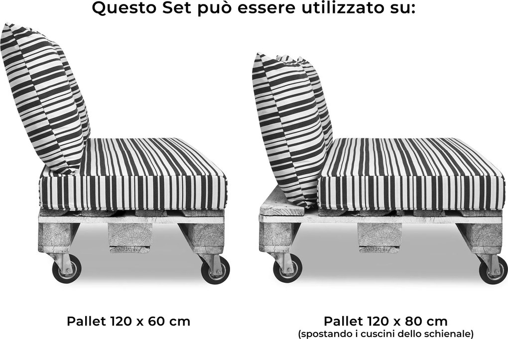 Cuscini per Pallet 120x80 cm Seduta e Schienale in Similpelle Mariotti Belem Bianco...