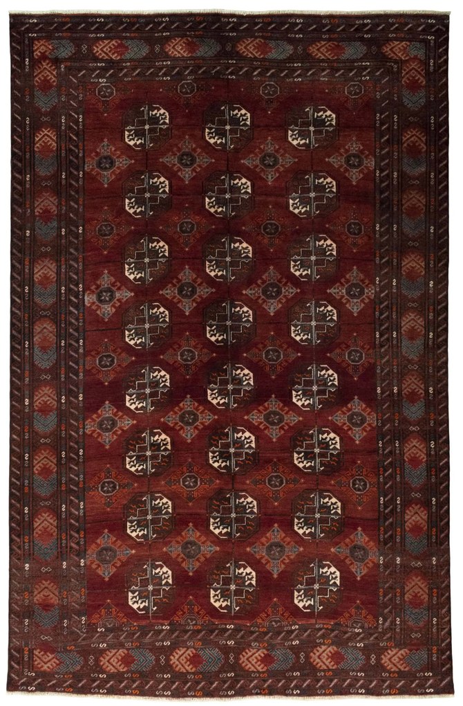 Tappeto 330 x 220 Rosso (Iran) Annodato A Mano