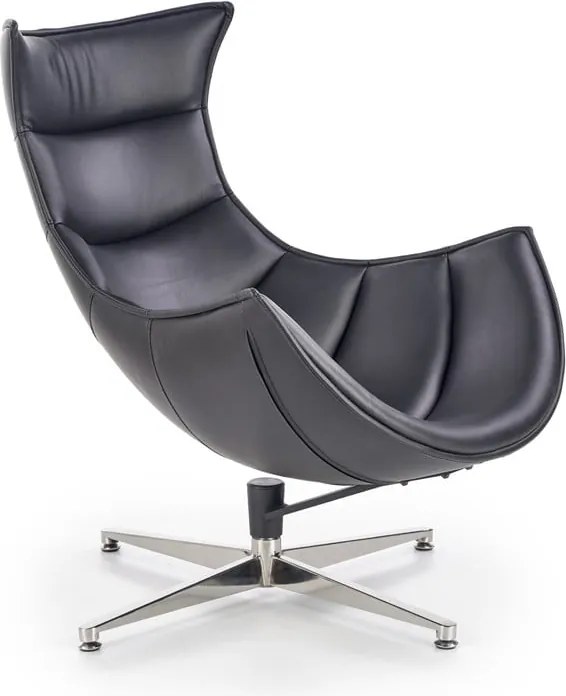 Poltrona imbottita Luxor in nero - H 96 cm