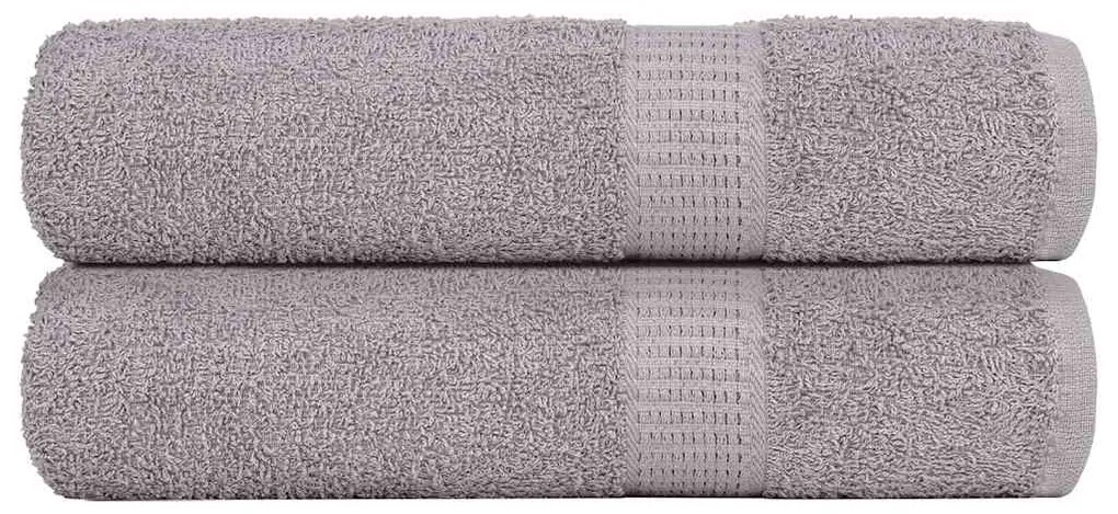 Asciugamani Da Bagno 2 Pz Grigio 100x150cm 360g/m² 100% Cotone /