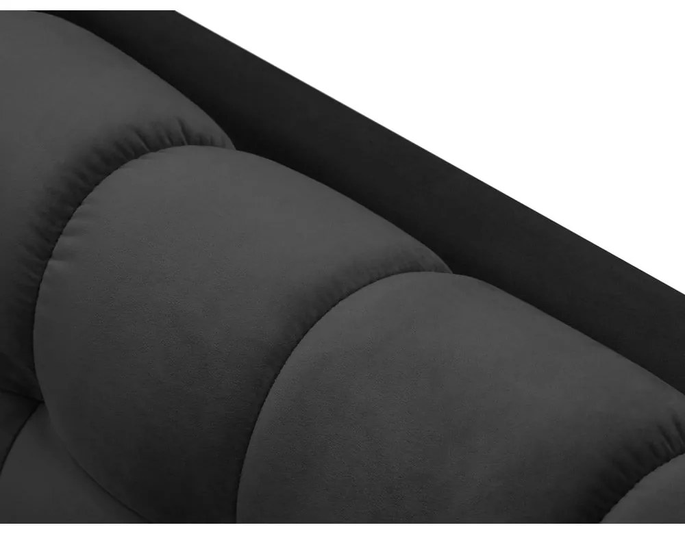 Divano angolare in velluto grigio scuro, angolo destro Bali - Cosmopolitan Design