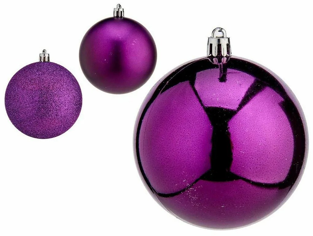 Set di palline di Natale Viola Plastica 8 x 9 x 8 cm (12 Unità)