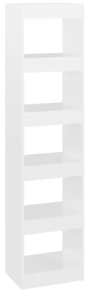 Libreria/divisorio bianco lucido 40x30x166 cm