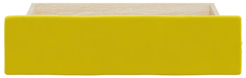 Cassetti da letto 2pz gialli in legno multistrato e velluto