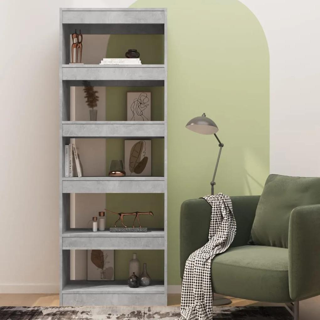 Libreria/divisorio grigio cemento 60x30x166 cm in truciolato