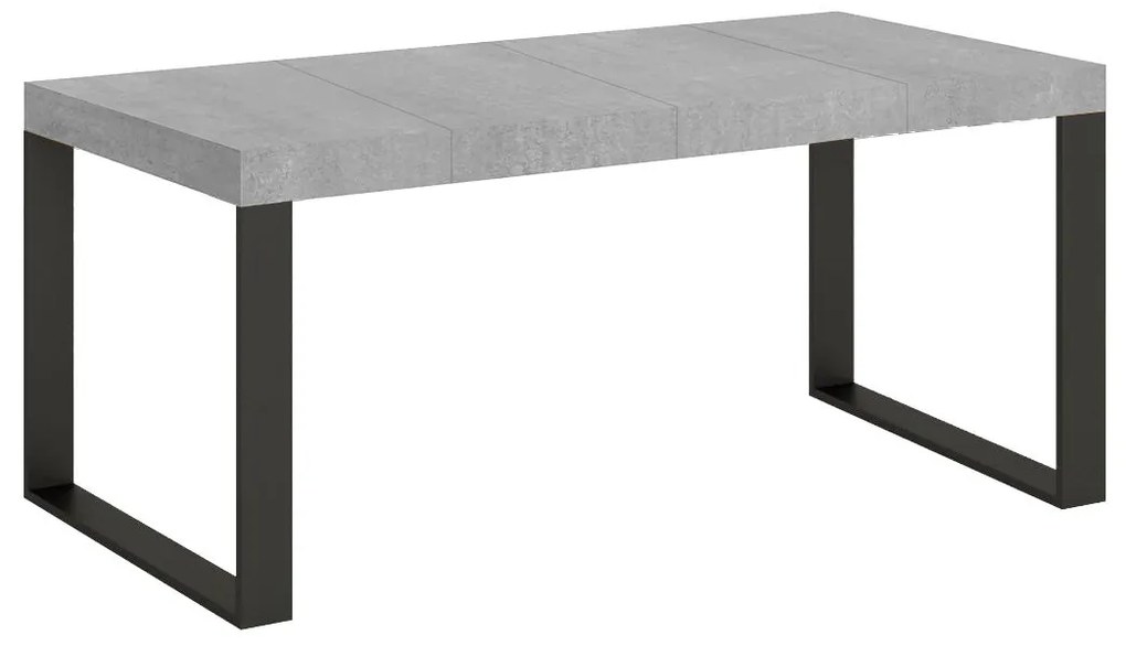 Tavolo allungabile Tecno Premium con telaio e gambe in diverse rifiniture, 90x180/440 cm / Cemento