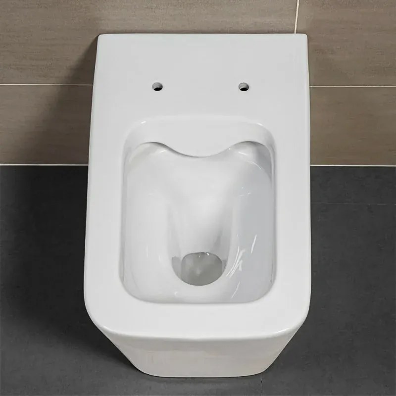 Wc filomuro Rimless serie Malaga in ceramica bianco lucido