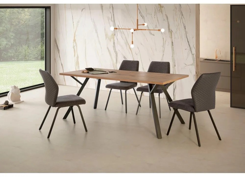 Tavolo da pranzo con piano in legno di noce 90x160 cm Paola - Marckeric