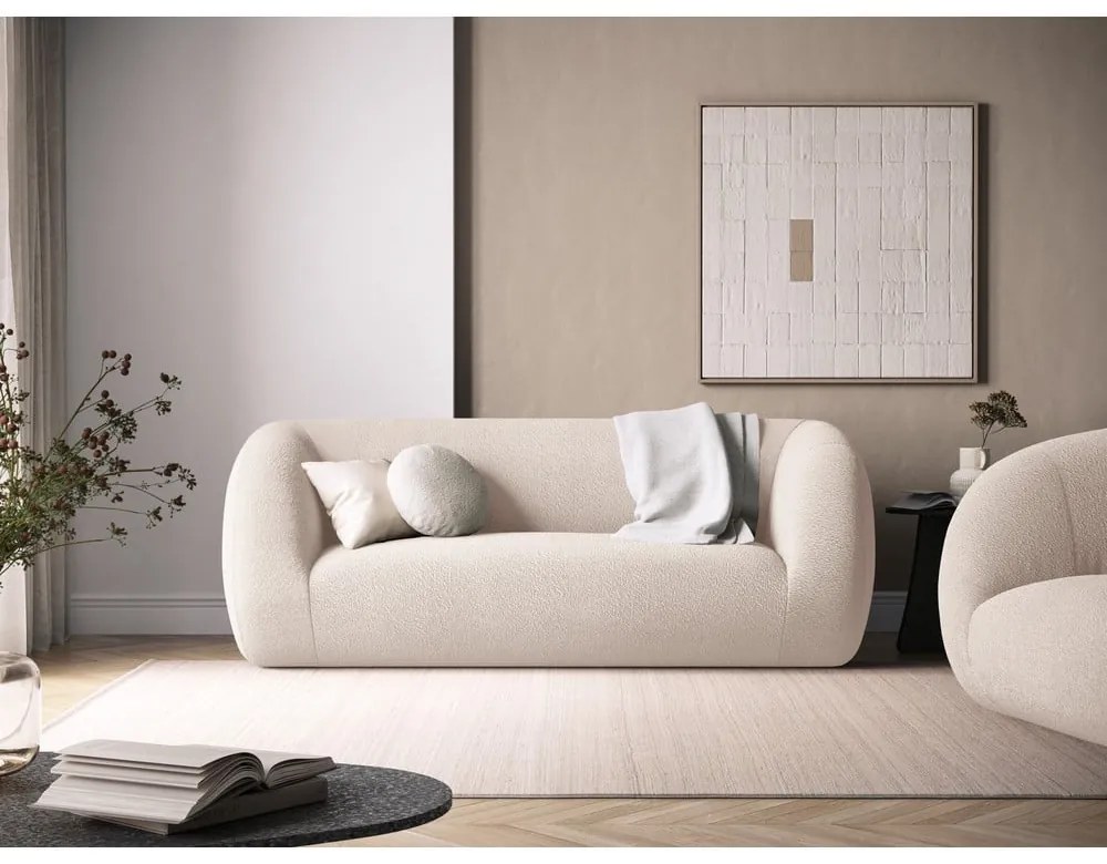 Divano bouclé crema 210 cm Essen - Cosmopolitan Design