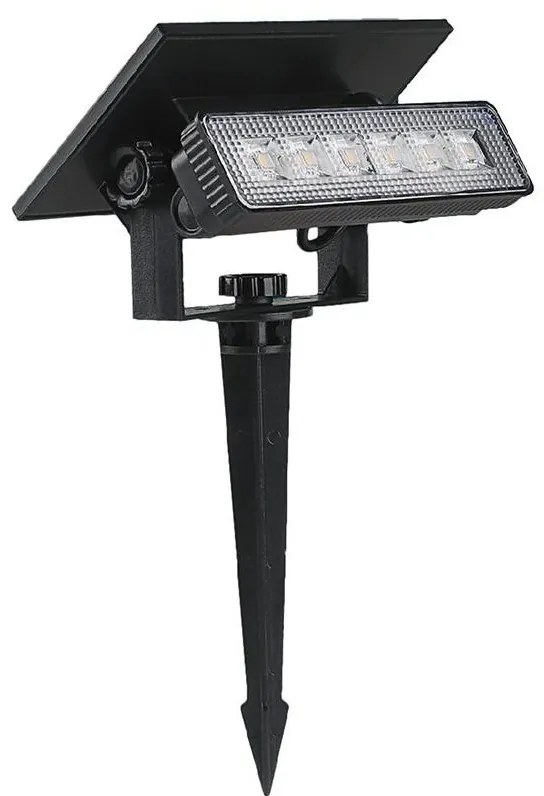 Lampada LED solare LED/0,9W/3,7V 3000K IP65 1200 mAh nero