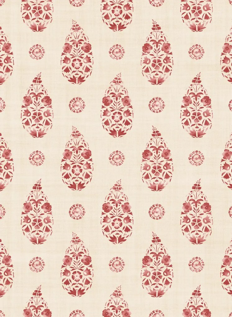 Coordonne Carta da parati Paisley - Red