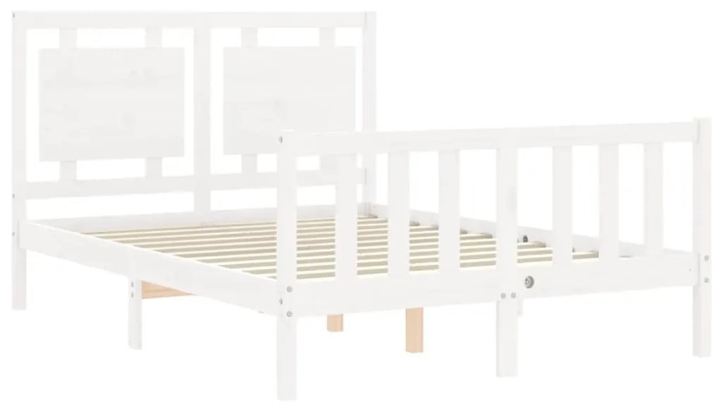 Giroletto con testiera bianco 4ft small double legno massello