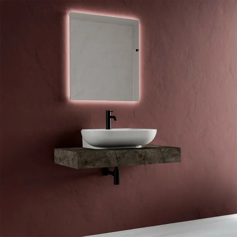 Lavabo da appoggio 65 cm linea Mirto con piletta click clack inclusa