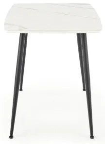 Tavolo da pranzo ALARA, finitura effetto marmo bianco/nero