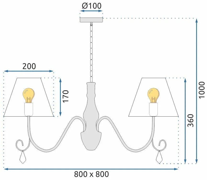 Lampada Cristal APP991-4CP