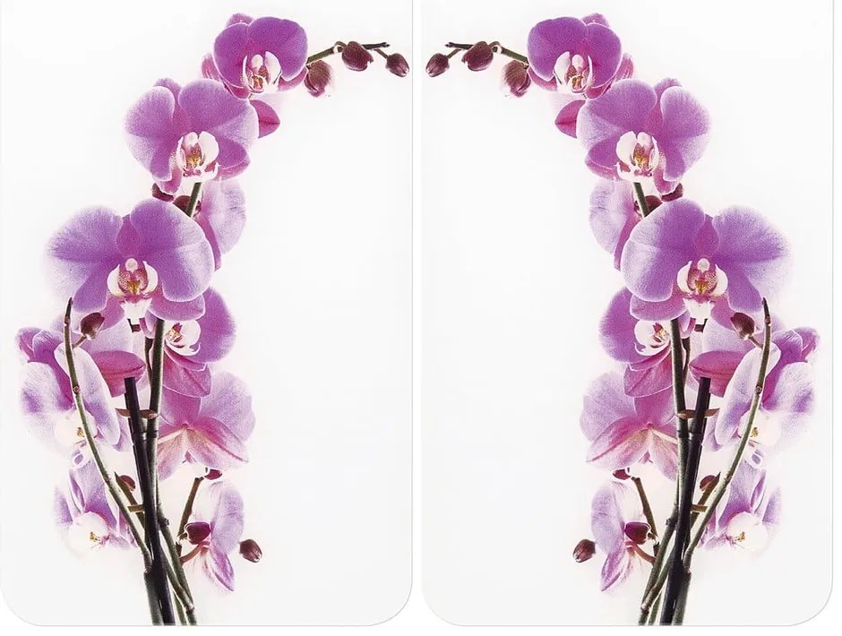 Set di 2 copri stufe in vetro Orchidea, 52 x 30 cm Orchid Blossom - Wenko