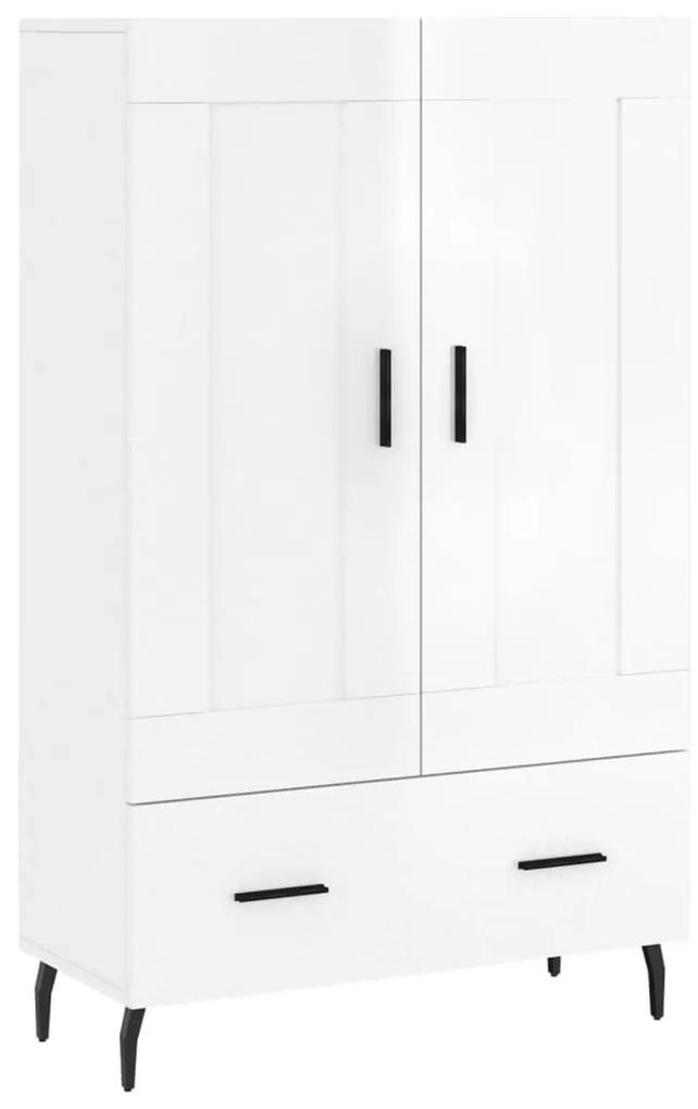 Credenza bianco lucido 69,5x31x115 cm in legno multistrato