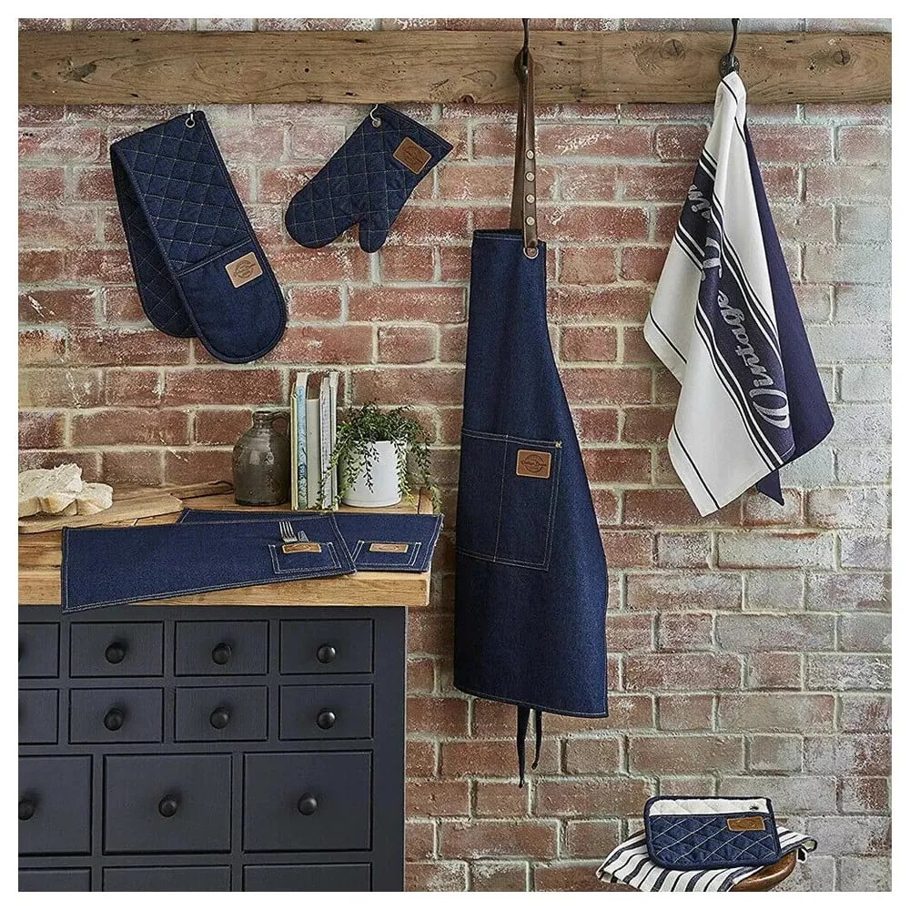 Guanto da cucina doppio Oxford Denim - Cooksmart ®