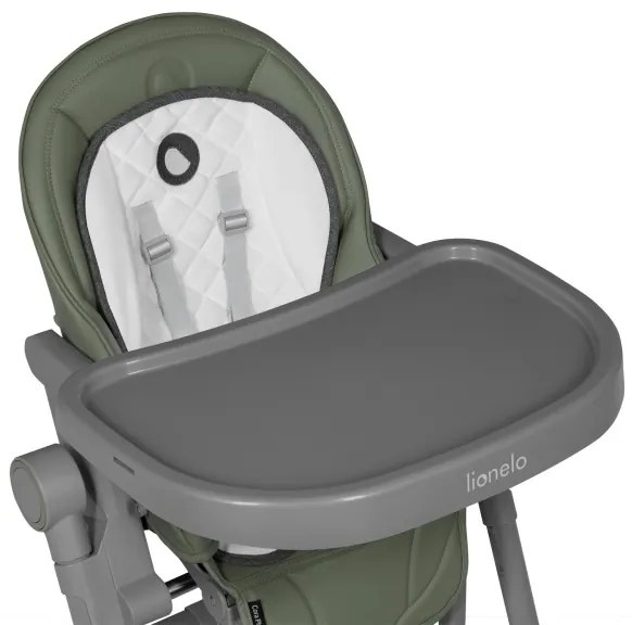 Lionelo - Seggiolone da pranzo per bambini CORA PLUS Verde oliva