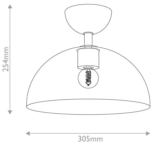 Alora Mood ALM-JUDE-SF-MB-CL - plafoniera JUDE 1xE27/60W/230V, Ø 30,5 cm, nero