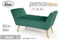 Panca arredo scendiletto verde cm 117 x 40 x 60 h