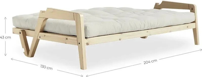 Divano letto in velluto a coste marrone senape 204 cm Grab Clear - Karup Design