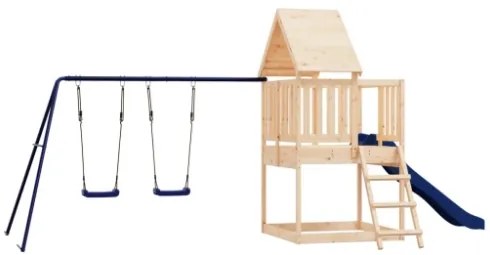 Set da Gioco da Esterno in Legno Massello di Pino