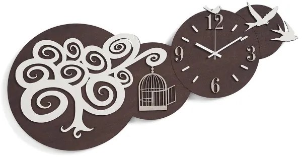 Orologio in legno laminato da parete 80x40 cm RONDINI RSN