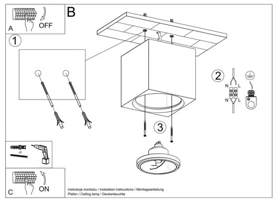 Plafoniera SEIDA 1xGU10/40W/230V