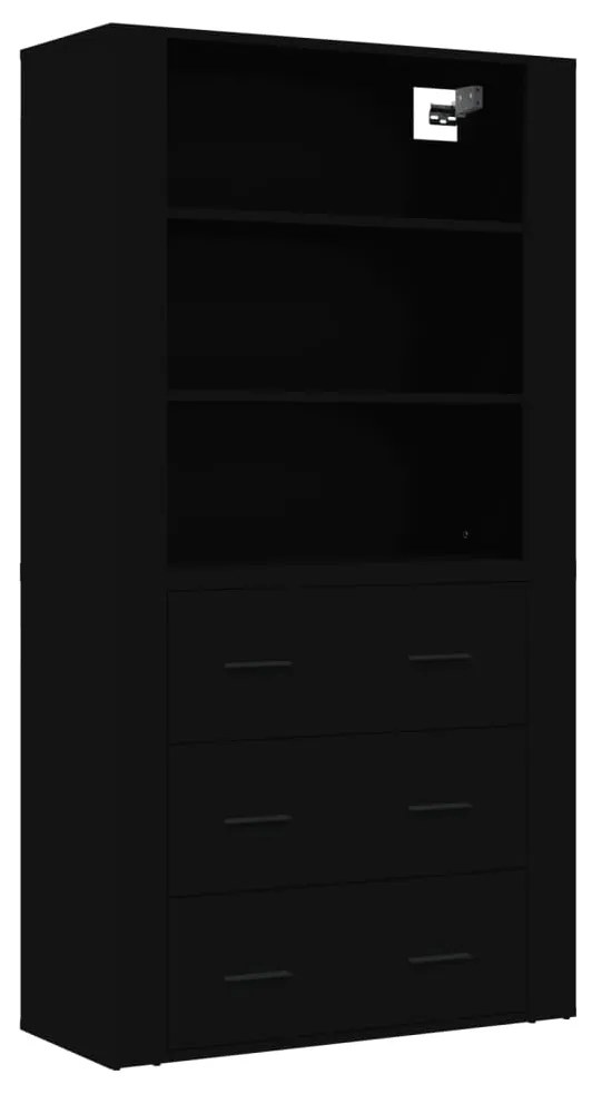 Credenza Nera in Legno Multistrato