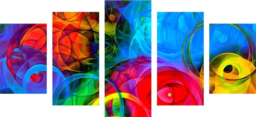 Quadri 5 pezzi – Astrazione piena di colori