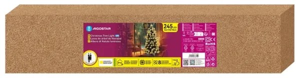 Aigostar - Albero di Natale LED da esterno 245xLED/6W/230V/8 funzioni 210cm IP44 bianco caldo