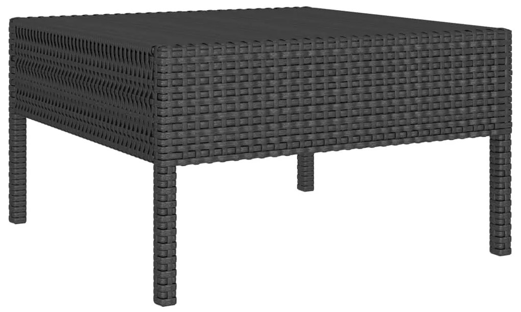 Set divani da giardino 2 pz con cuscini in polyrattan nero