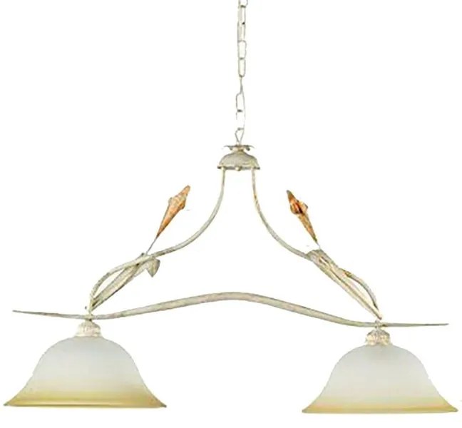 Lampadario Neoclassico Lampadario Neoclassico Lucrezia 2x E27 bianco paralume bianco 2x E27