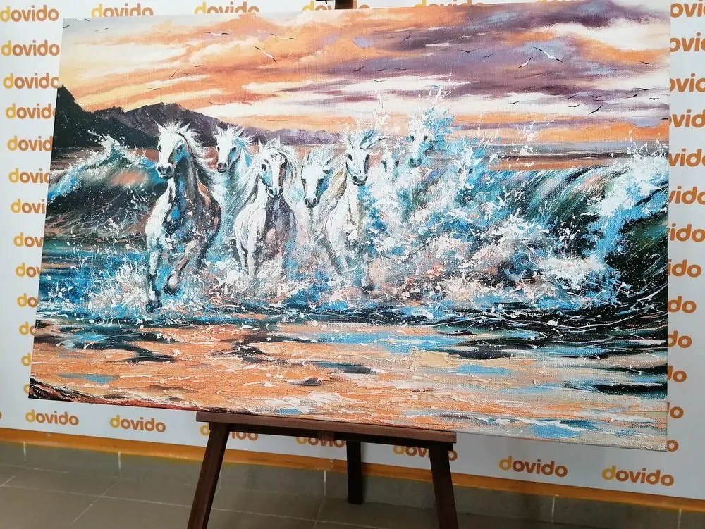 Quadro su tela – Cavalli formati da acqua