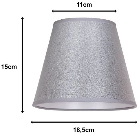 Duolla - Paralume  per lampada da tavolo SOFIA XS E14 diametro 18,5 cm argento