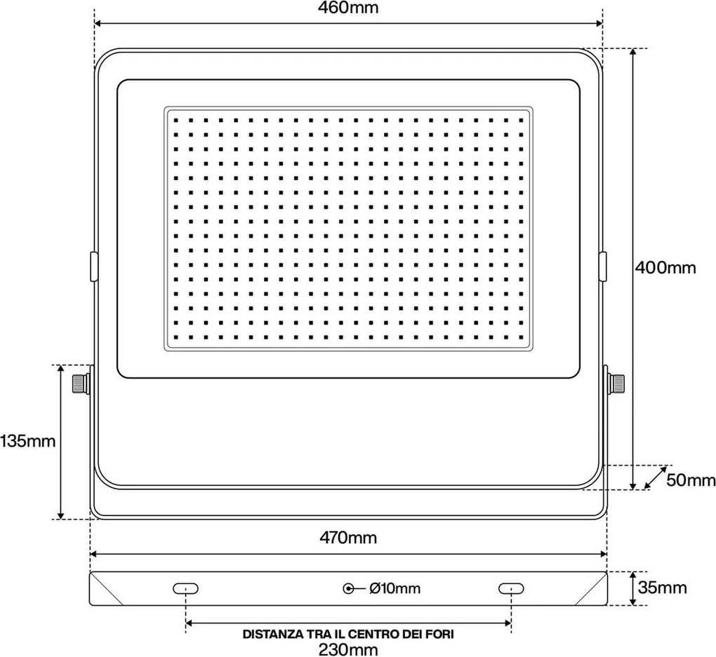 Faro LED 300W IP65 125lm/W - con Osram chip LED