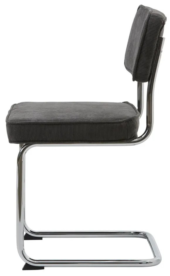 Sedia da pranzo grigio scuro in velluto a coste Rupert - Unique Furniture