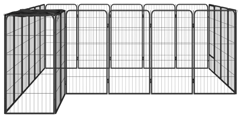 Box cani 22 pannelli nero 50x100 cm acciaio verniciato polvere