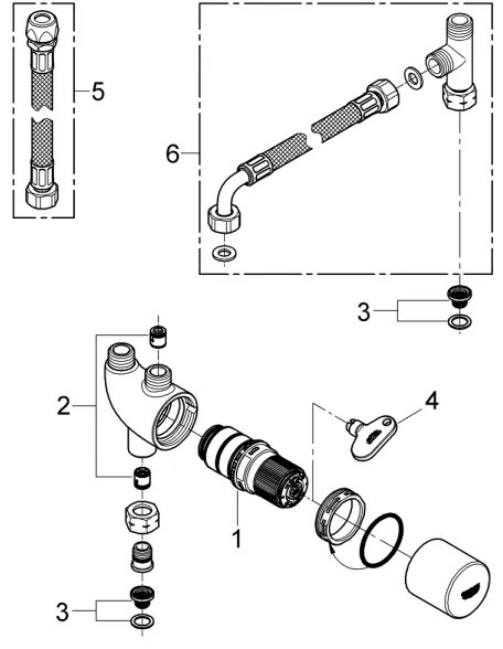 GROHE 34487000 - Protezione termostatica anti-scottatura GROHTHERM MICRO cromo