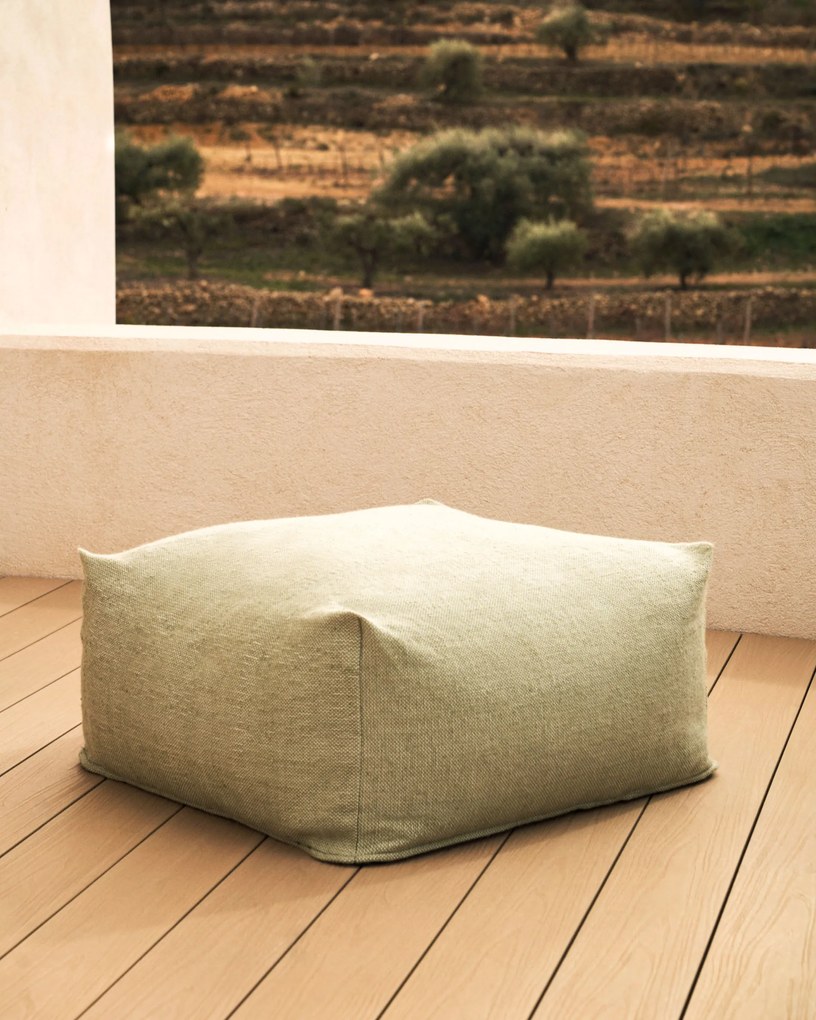 Kave Home - Pouf Vedell 100% PET verde 60 x 60 cm