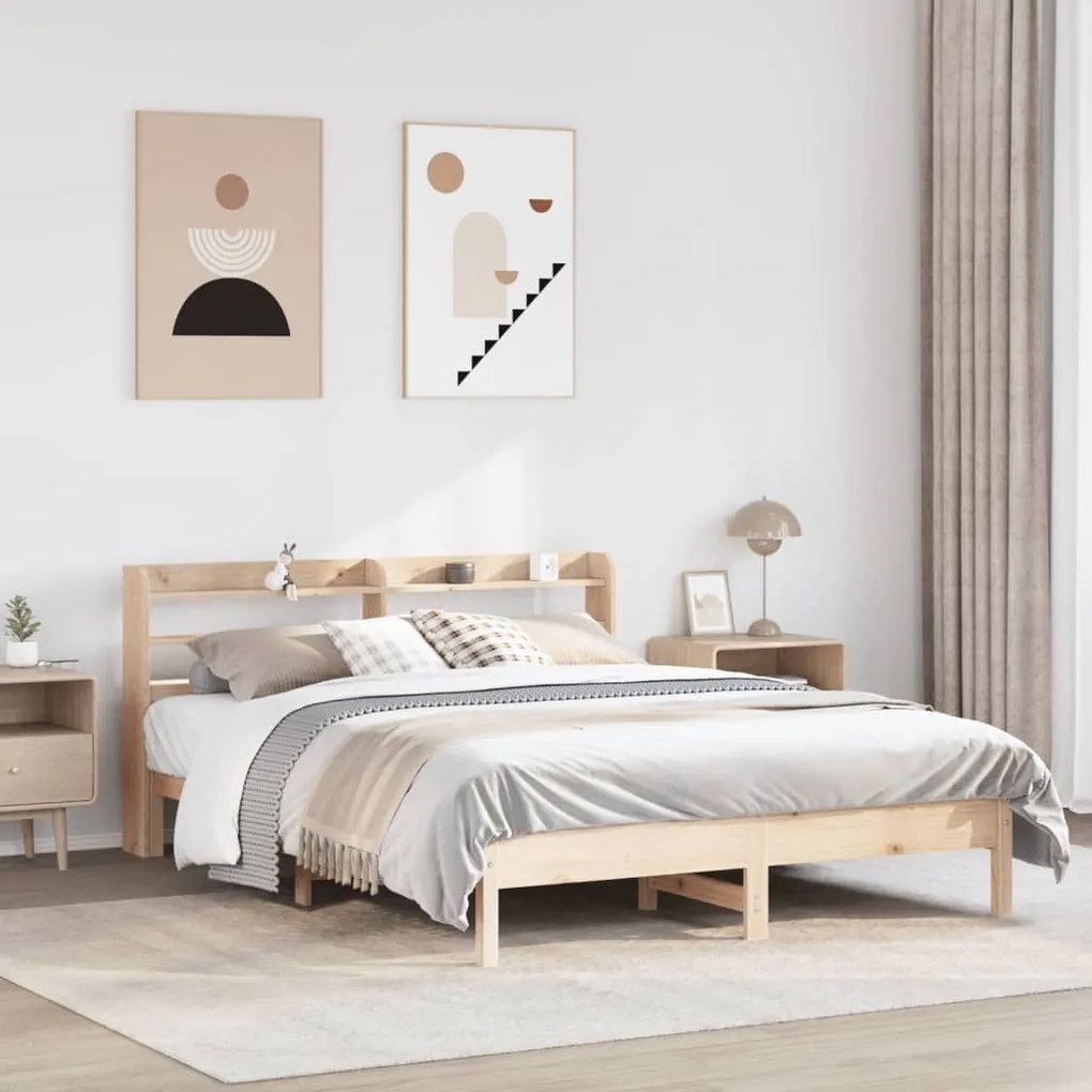 Letto Senza Materasso 160x200 Cm İn Legno Massello Di Pino /