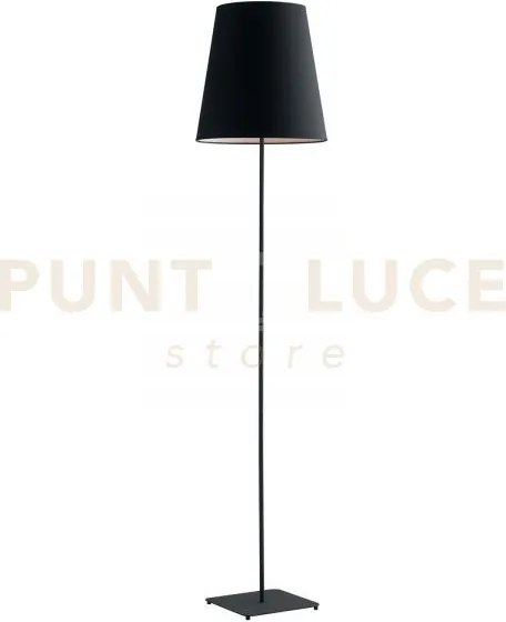 Piantana elvis nera 1 luce attacco e27 34x155cm in metallo e paralu...